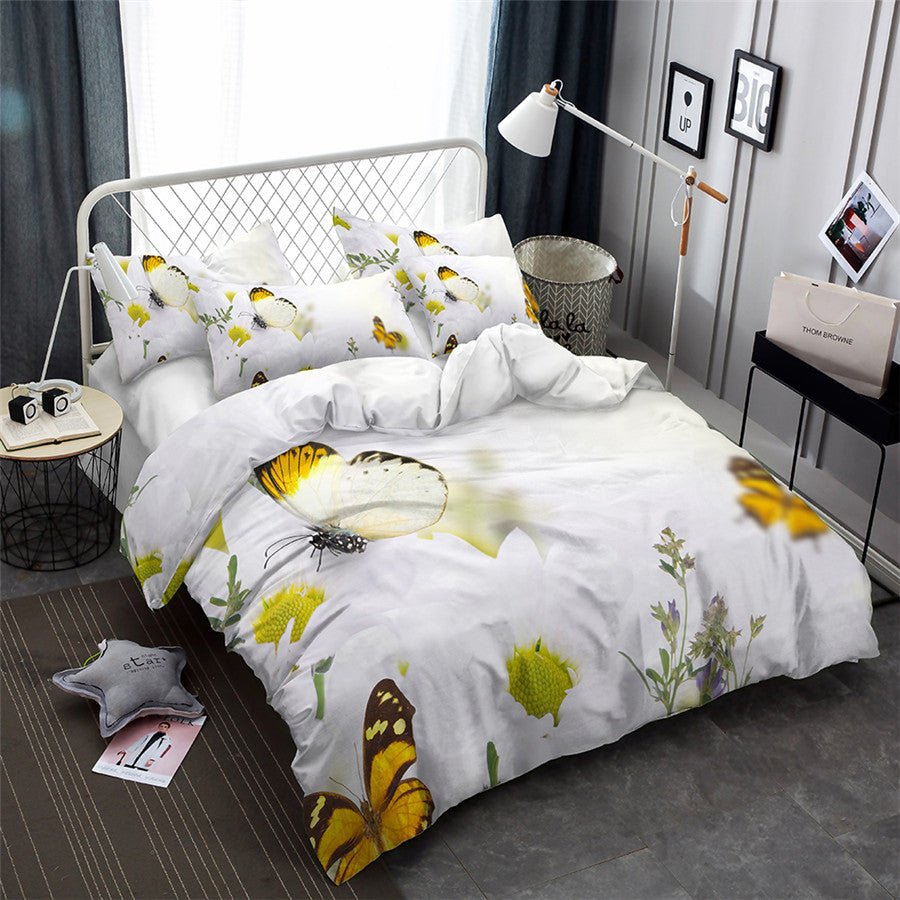 2/3-Piece Colorful Flower Butterfly Print Duvet Cover Set - Image 6