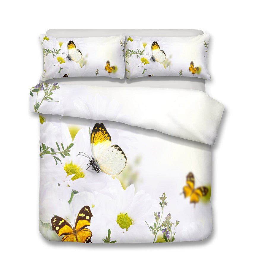 2/3-Piece Colorful Flower Butterfly Print Duvet Cover Set - Image 7