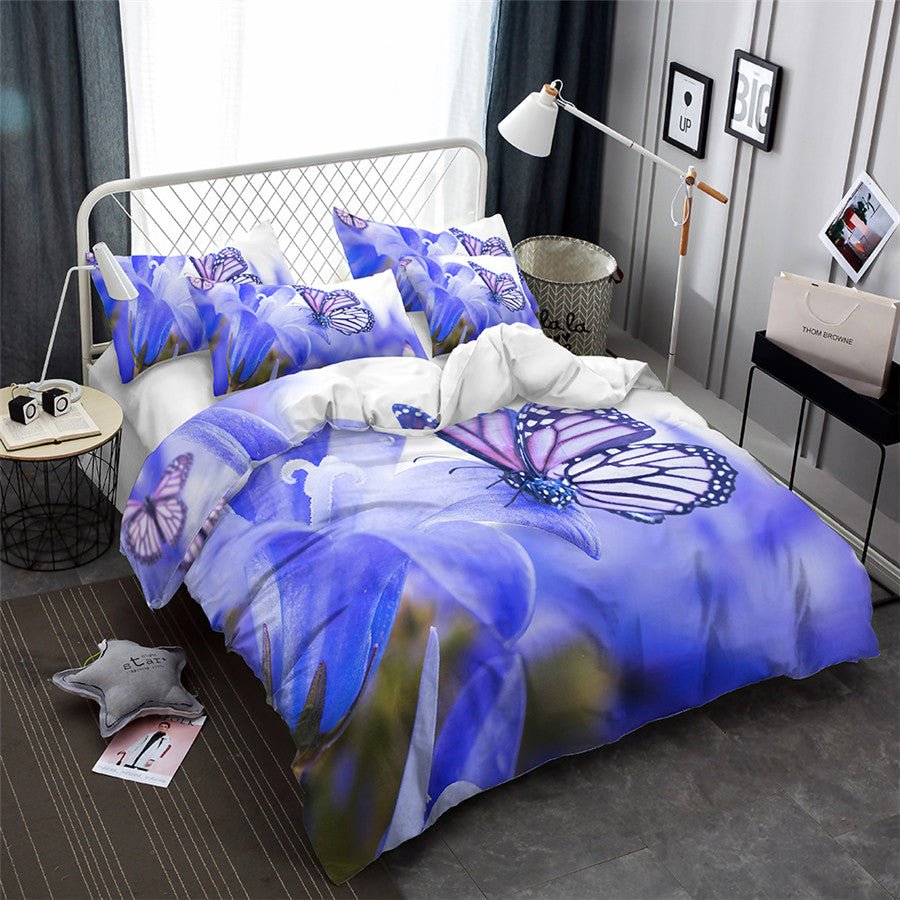 2/3-Piece Colorful Flower Butterfly Print Duvet Cover Set - Image 14