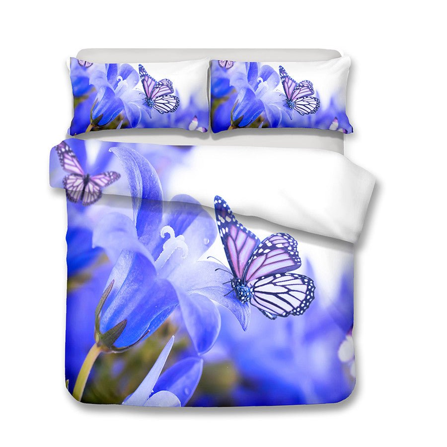 2/3-Piece Colorful Flower Butterfly Print Duvet Cover Set - Image 2