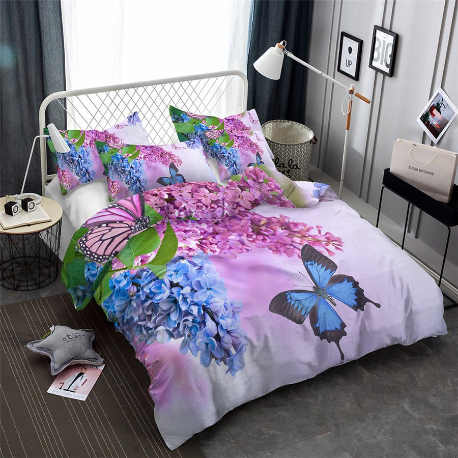 2/3-Piece Colorful Flower Butterfly Print Duvet Cover Set - Image 12