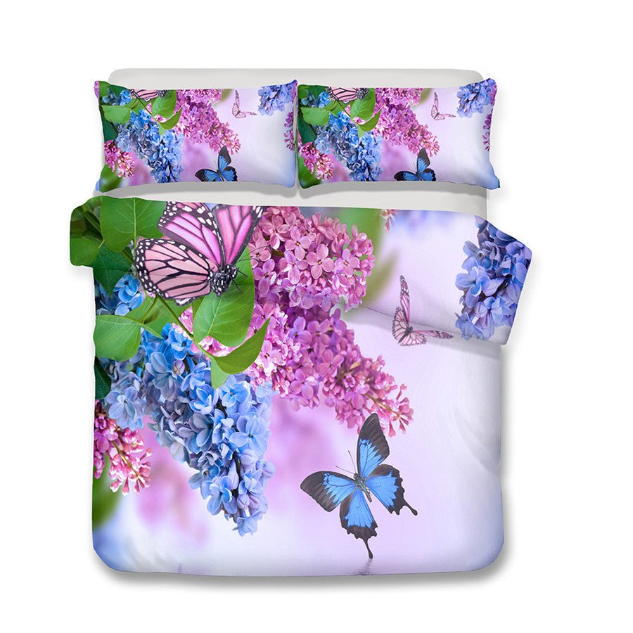 2/3-Piece Colorful Flower Butterfly Print Duvet Cover Set - Image 13