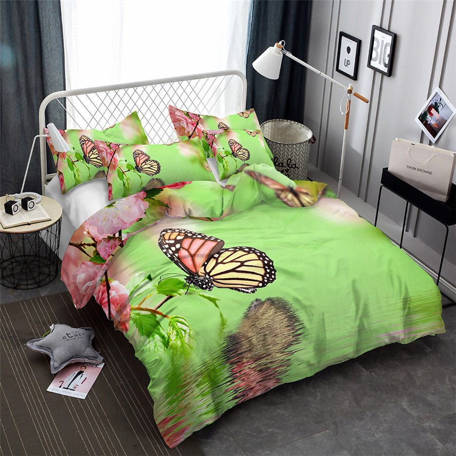 2/3-Piece Colorful Flower Butterfly Print Duvet Cover Set - Image 10
