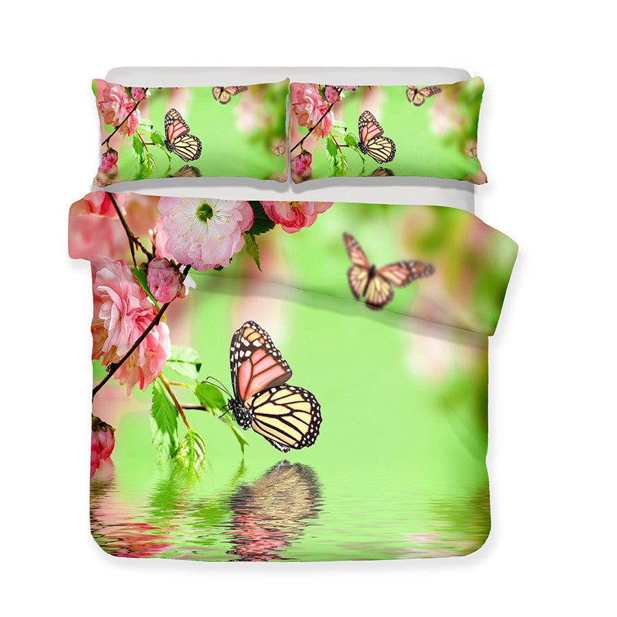 2/3-Piece Colorful Flower Butterfly Print Duvet Cover Set - Image 11