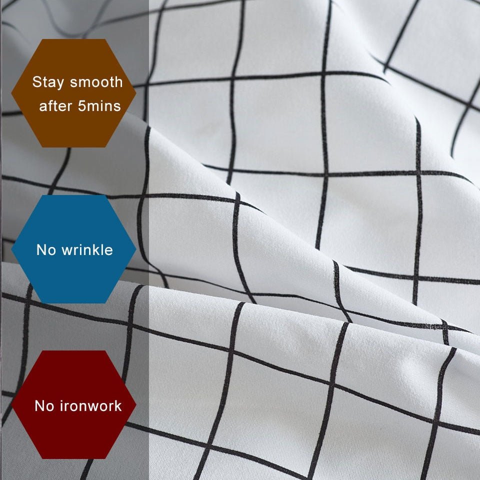 White 2/3-Piece Nordic Striped Lattice Duvet Cover Set - Image 5