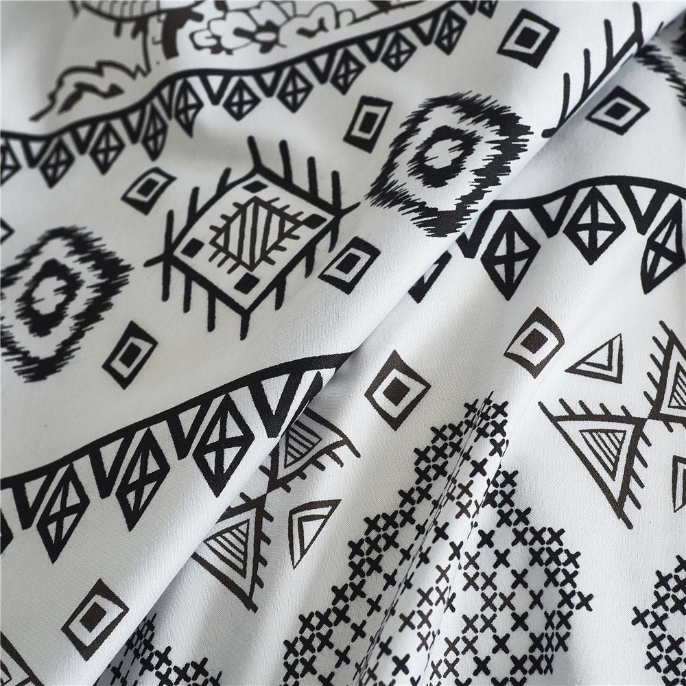 White 2/3-Piece Boho Geometric Pattern Duvet Cover Set - Image 5