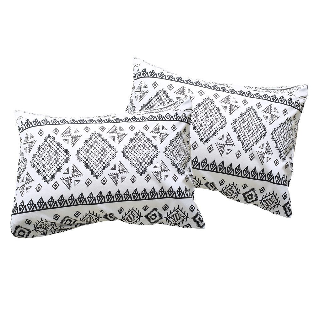 White 2/3-Piece Boho Geometric Pattern Duvet Cover Set - Image 6