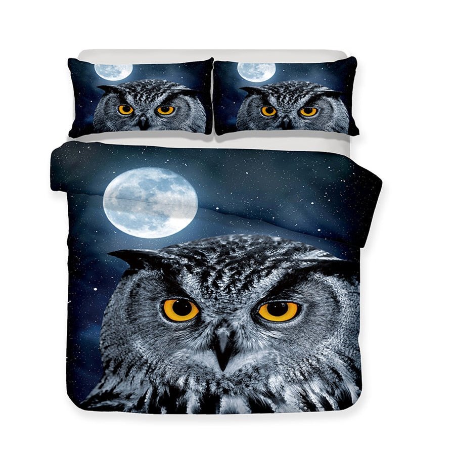 2/3-Piece Night Owl Print Duvet Cover Bedding Set - Image 2