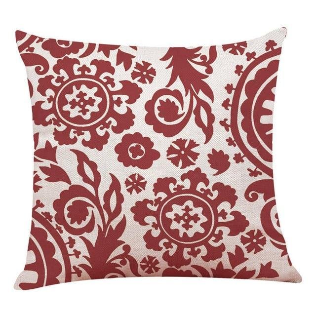 18?? Red Geometric Pattern Throw Pillow Cover - Image 9