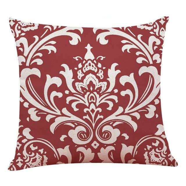 18?? Red Geometric Pattern Throw Pillow Cover - Image 11