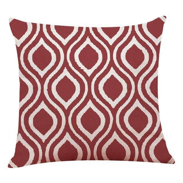 18?? Red Geometric Pattern Throw Pillow Cover - Image 13