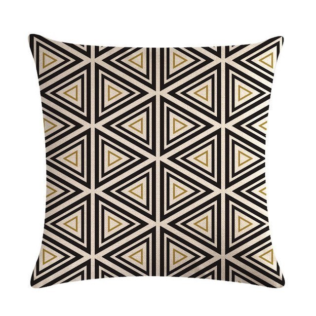 18?? Black / Gold Geometric Line Pattern Throw Pillow Cover - Image 6