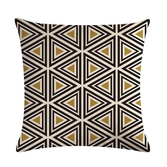 18?? Black / Gold Geometric Line Pattern Throw Pillow Cover - Image 13