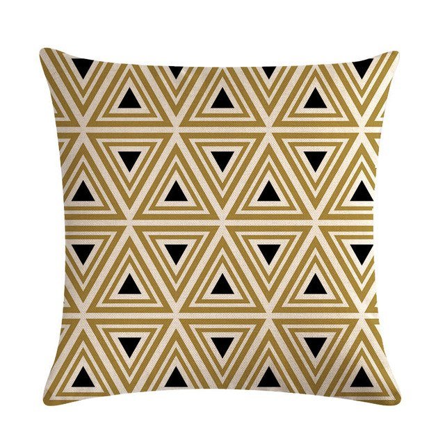 18?? Black / Gold Geometric Line Pattern Throw Pillow Cover - Image 10