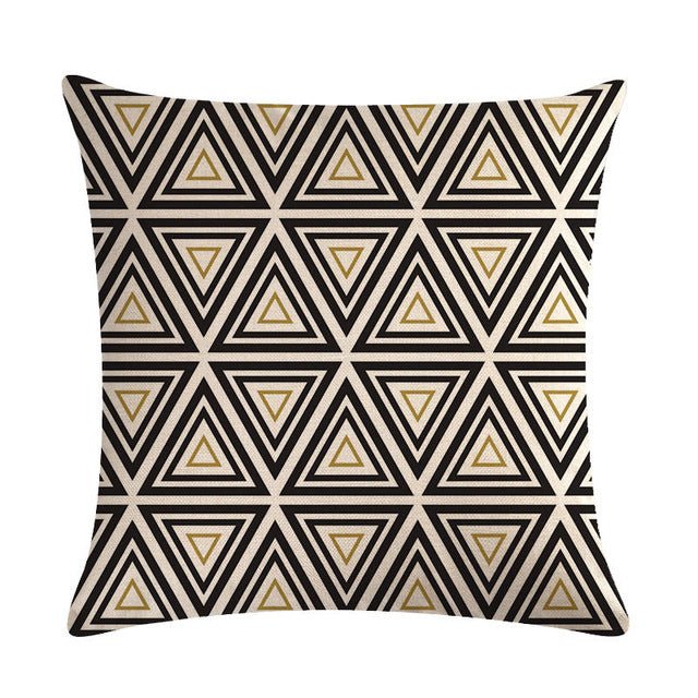 18?? Black / Gold Geometric Line Pattern Throw Pillow Cover - Image 19