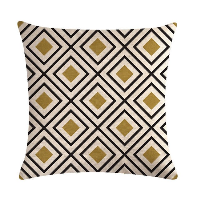 18?? Black / Gold Geometric Line Pattern Throw Pillow Cover - Image 25