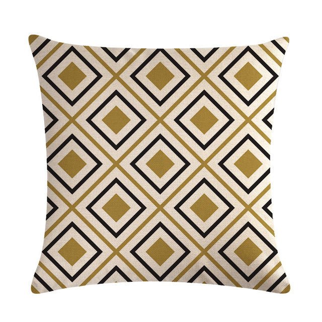 18?? Black / Gold Geometric Line Pattern Throw Pillow Cover - Image 9