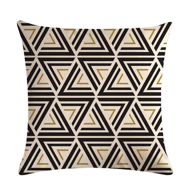 18?? Black / Gold Geometric Line Pattern Throw Pillow Cover - Image 16