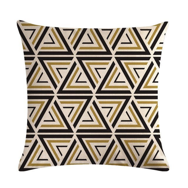 18?? Black / Gold Geometric Line Pattern Throw Pillow Cover - Image 21