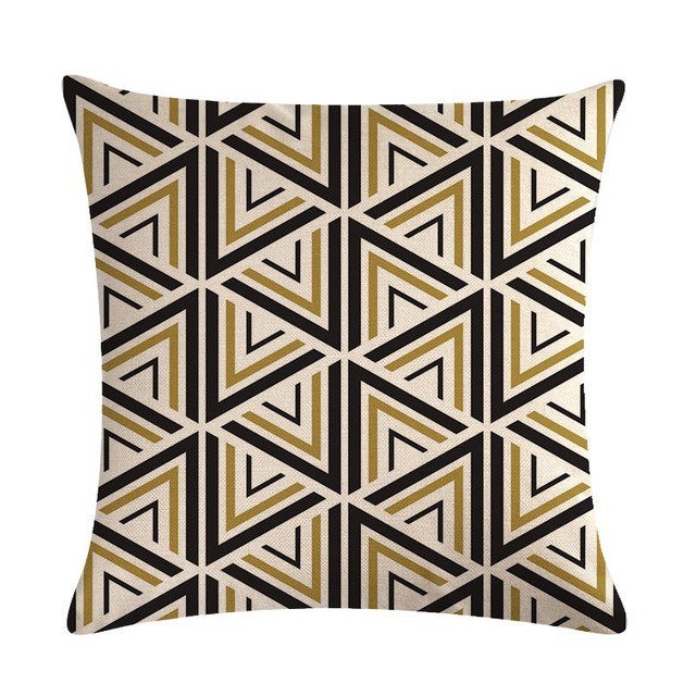 18?? Black / Gold Geometric Line Pattern Throw Pillow Cover - Image 23