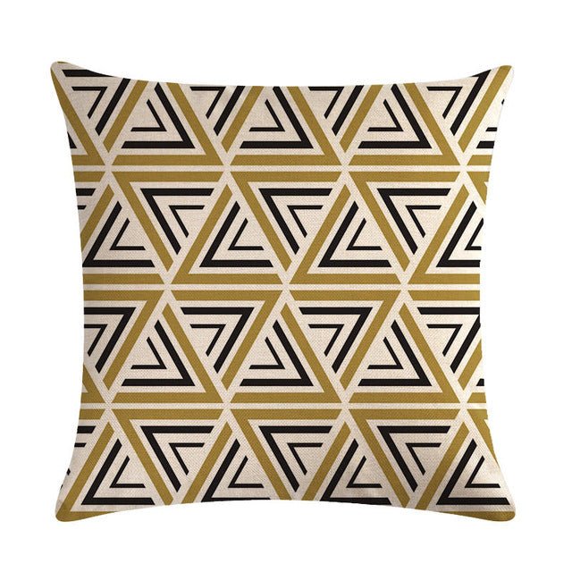 18?? Black / Gold Geometric Line Pattern Throw Pillow Cover - Image 18
