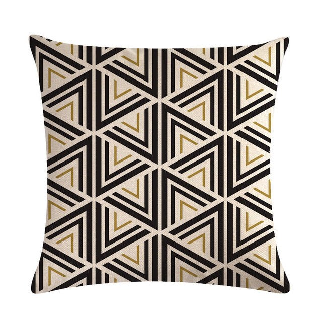 18?? Black / Gold Geometric Line Pattern Throw Pillow Cover - Image 7