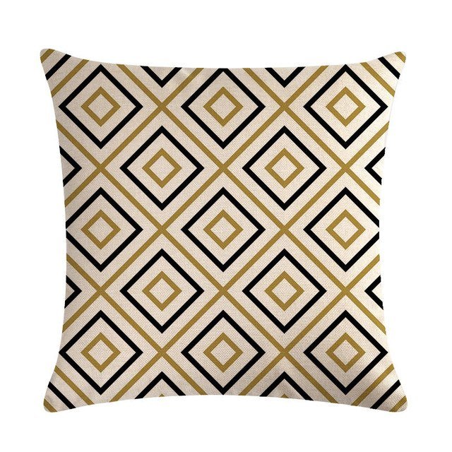 18?? Black / Gold Geometric Line Pattern Throw Pillow Cover - Image 24