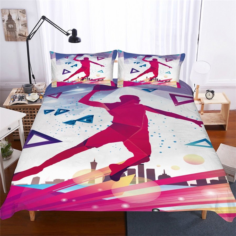 2/3-Piece Retro Basketball Jam Duvet Cover Bedding Set