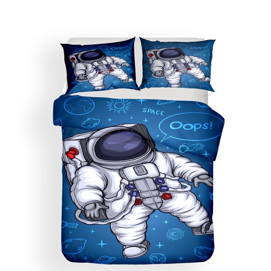 2/3-Piece Kids Cartoon Astronaut Duvet Cover Set - Image 2