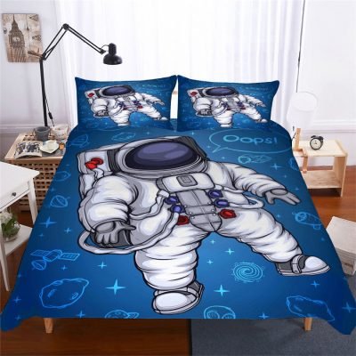 2/3-Piece Kids Cartoon Astronaut Duvet Cover Set