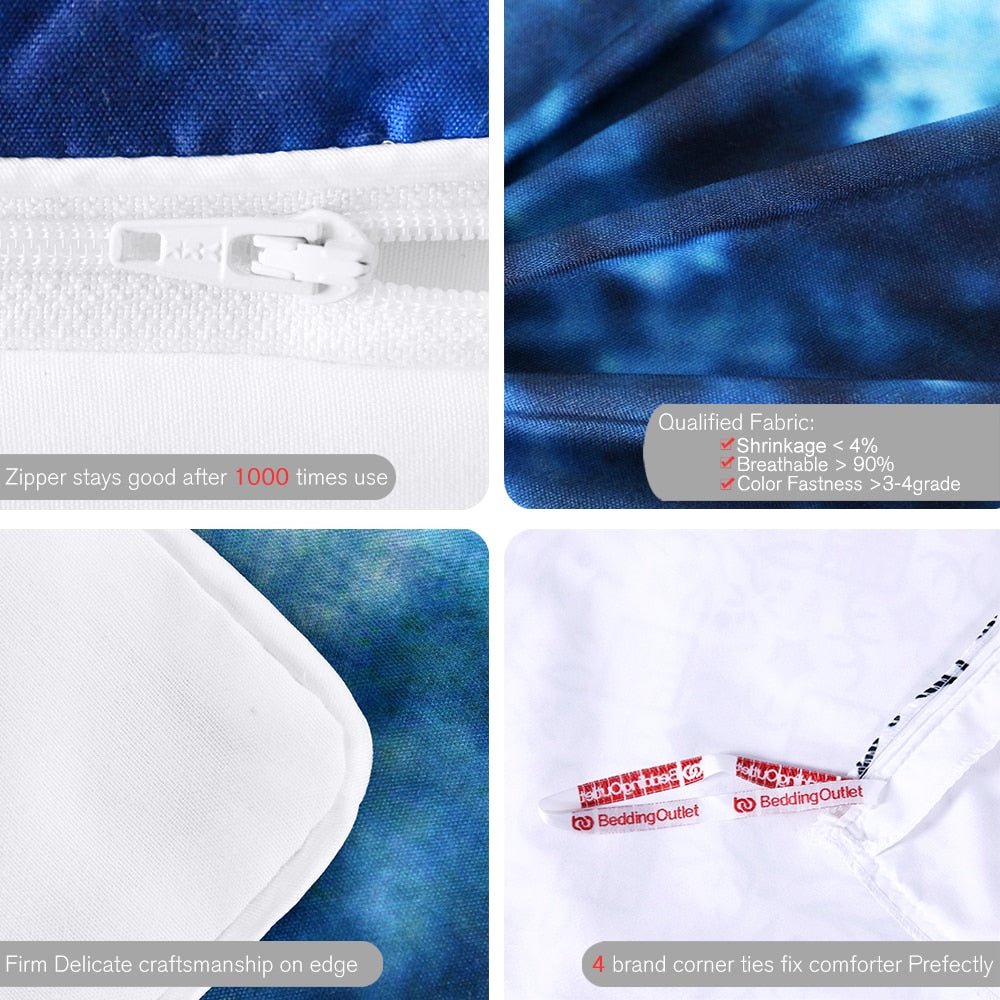 3-Piece Blue Night Sky Wolf Pack Duvet Cover Set - Image 6