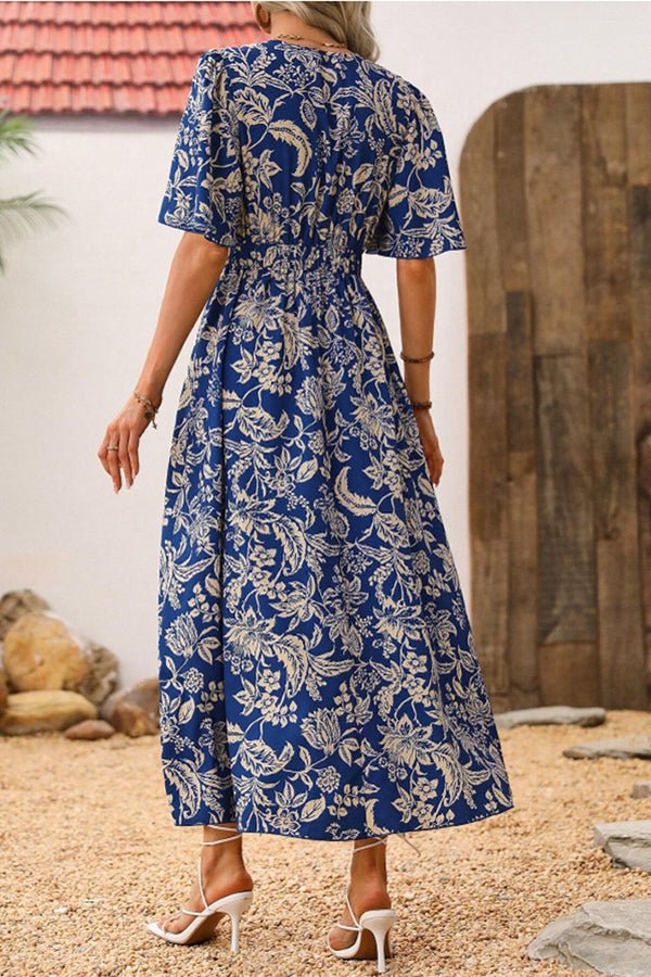 Hot Sale Floral Printed Twist Front Split Maxi Dress - Image 5